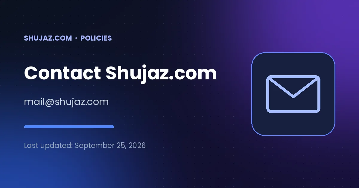 Contact Shujaz.com – Questions, tool submissions, corrections or partnerships — we read every message.