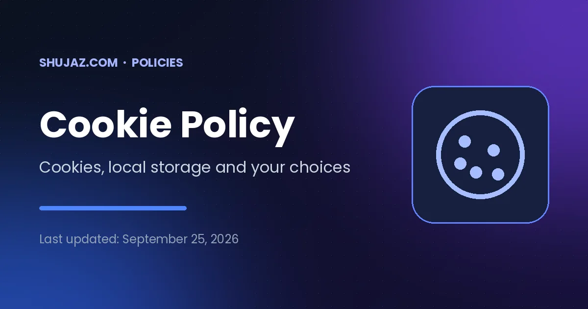 Cookie policy – Every cookie and browser storage item we use, and how to control them.